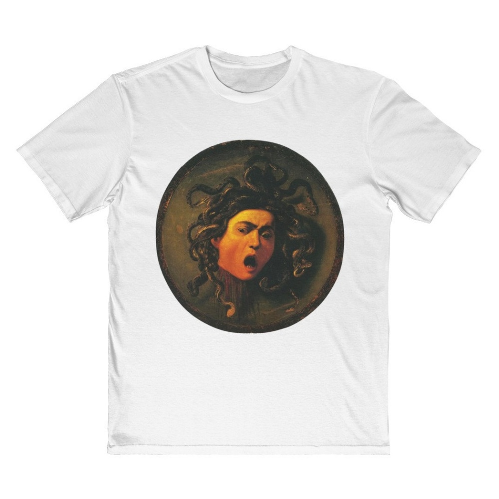 Renaissance Painting White Medusa Head Art Tee